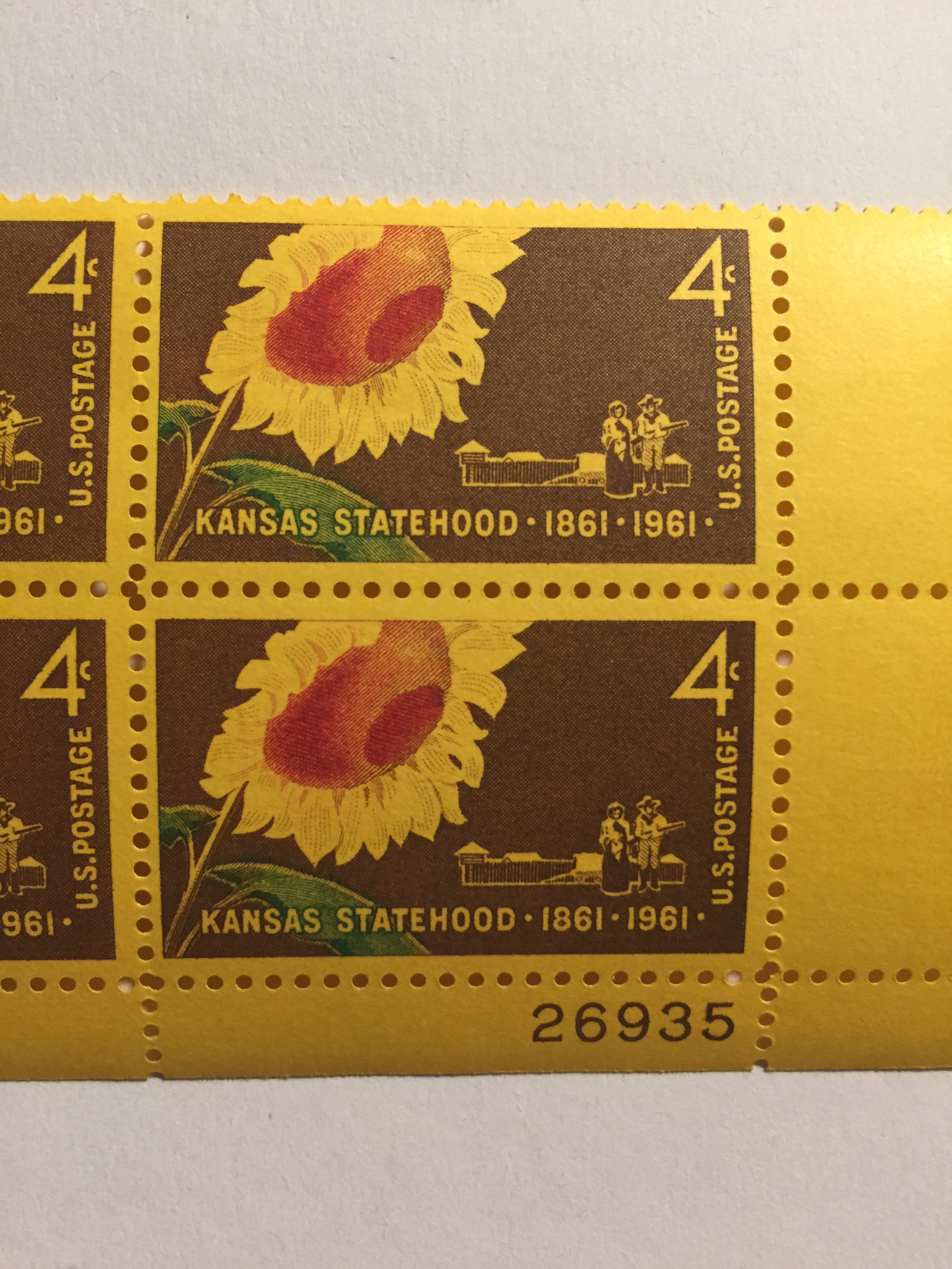 1961 Block Of 4 Cent Kansas Statehood Stamps – Green Basics Inc