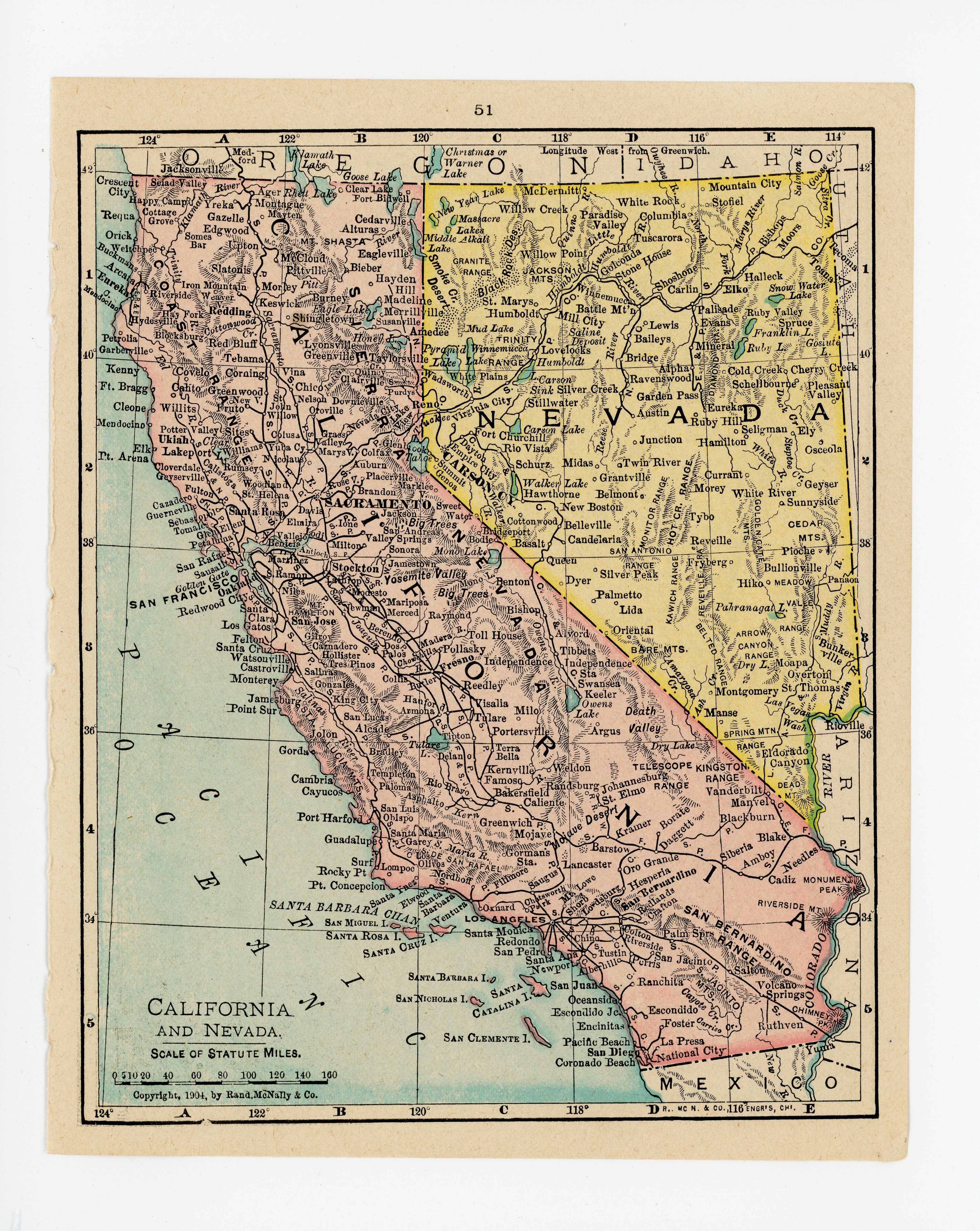 Map Of California Nevada Border F0A