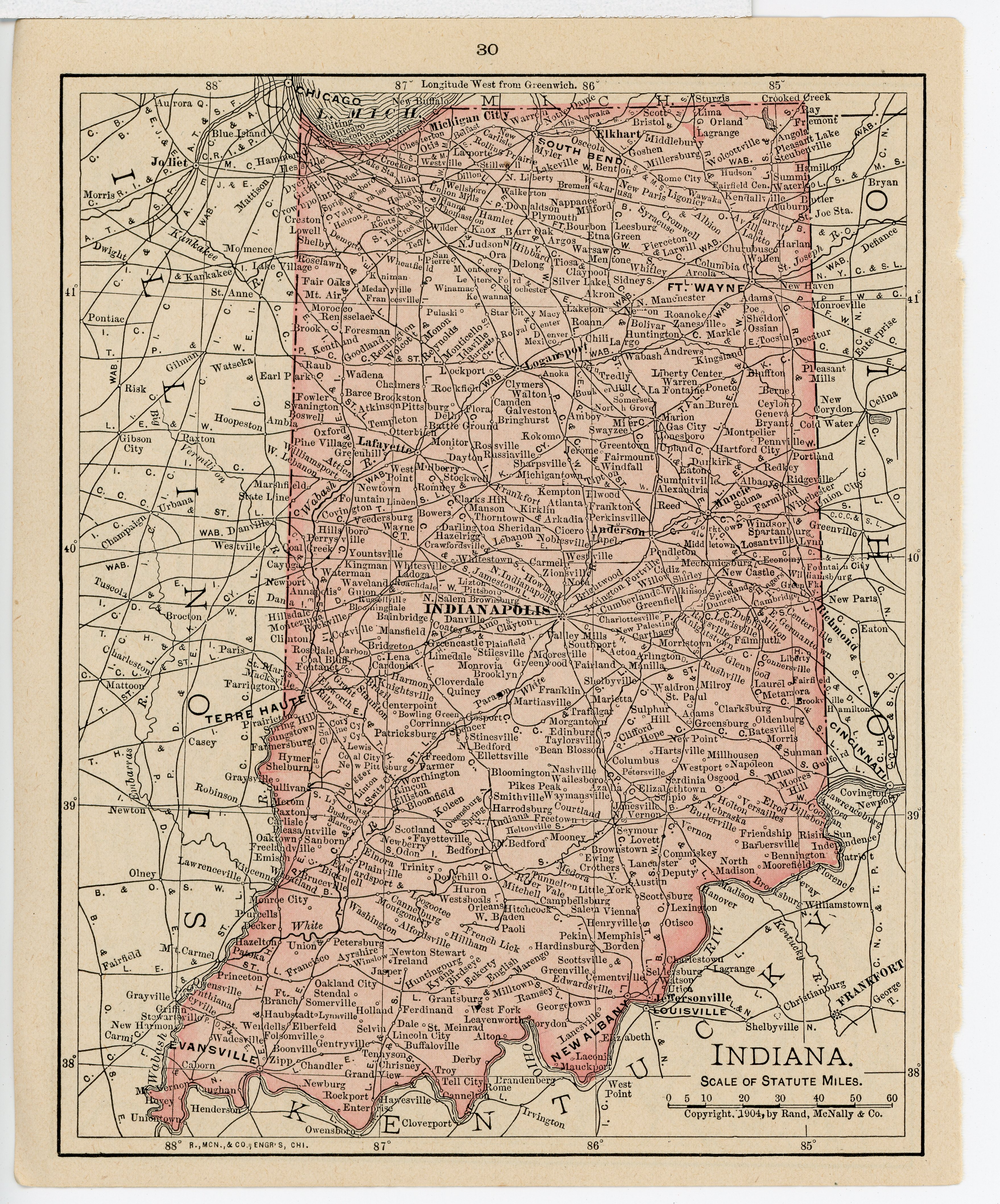 1911 Concise Atlas Indiana 