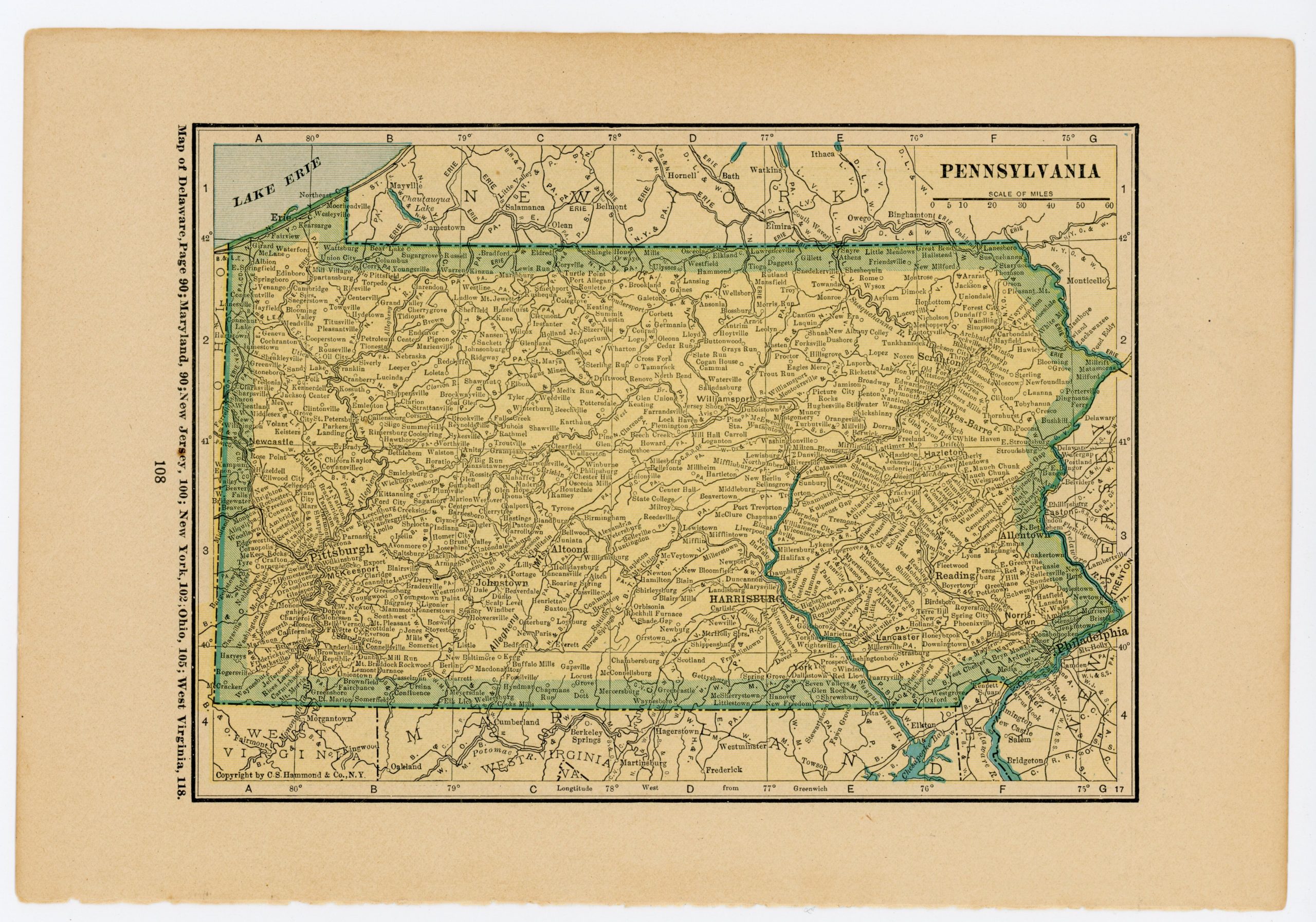 1923 Funk and Wagnalls Atlas Vintage Map Pages – Oregon map on one side ...