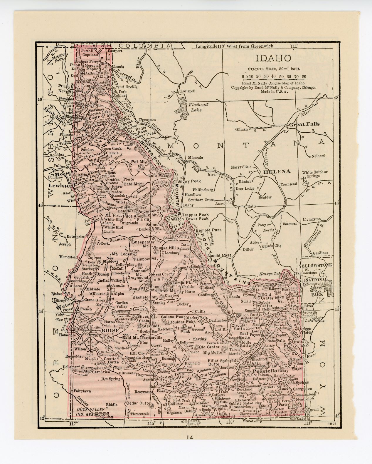 1926 Vintage Atlas Map Page – Georgia (on one side) and Idaho (on one ...